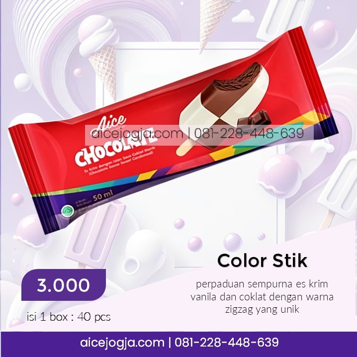 es krim aice color stik catur, agen aice terdekat di jogja harga grosir, aicejogja.com