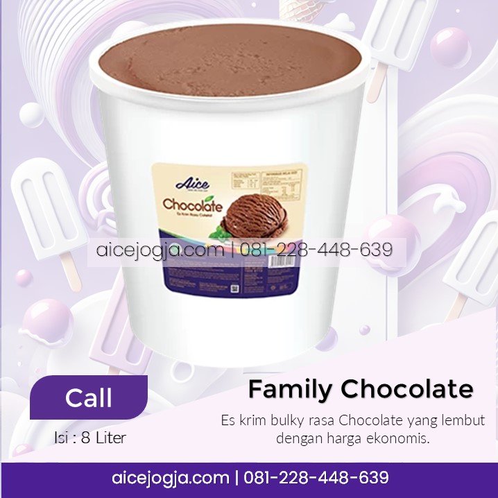 es krim aice emberan 8 liter family coklat, agen aice terdekat di jogja harga grosir, aicejogja.com