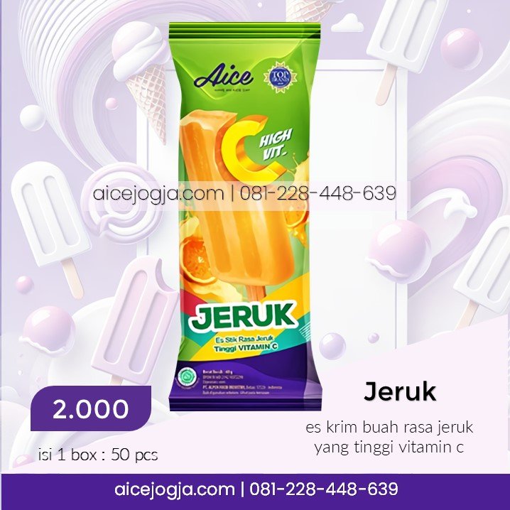 es krim aice jeruk, agen aice terdekat di jogja harga grosir, aicejogja.com