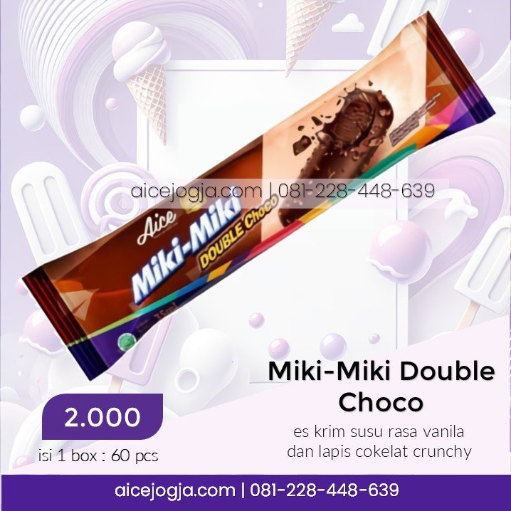 es krim aice miki-miki coklat, agen aice terdekat di jogja harga grosir, aicejogja.com