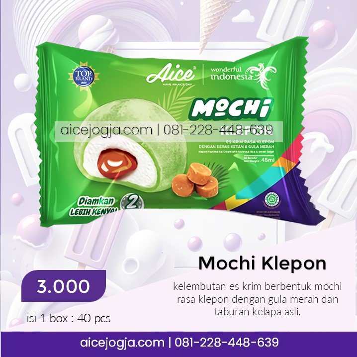 es krim aice mochi klepon, agen aice terdekat di jogja harga grosir, aicejogja.com