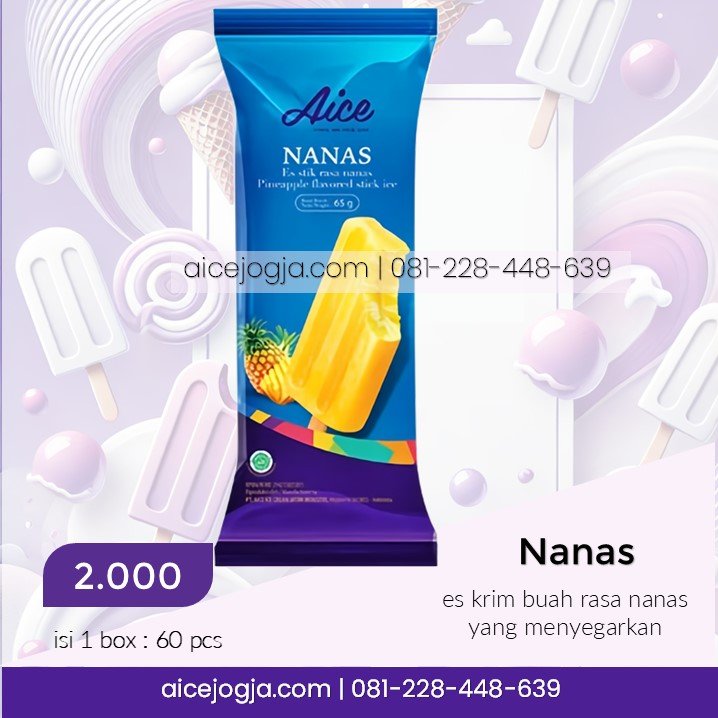 es krim aice nanas, agen aice terdekat di jogja harga grosir, aicejogja.com